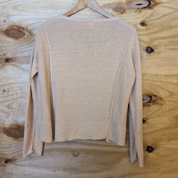 EILEEN FISHER Long Sleeve Shirt Women's Size XS Tan 100% Linen Beige Pullover - Picture 9 of 10